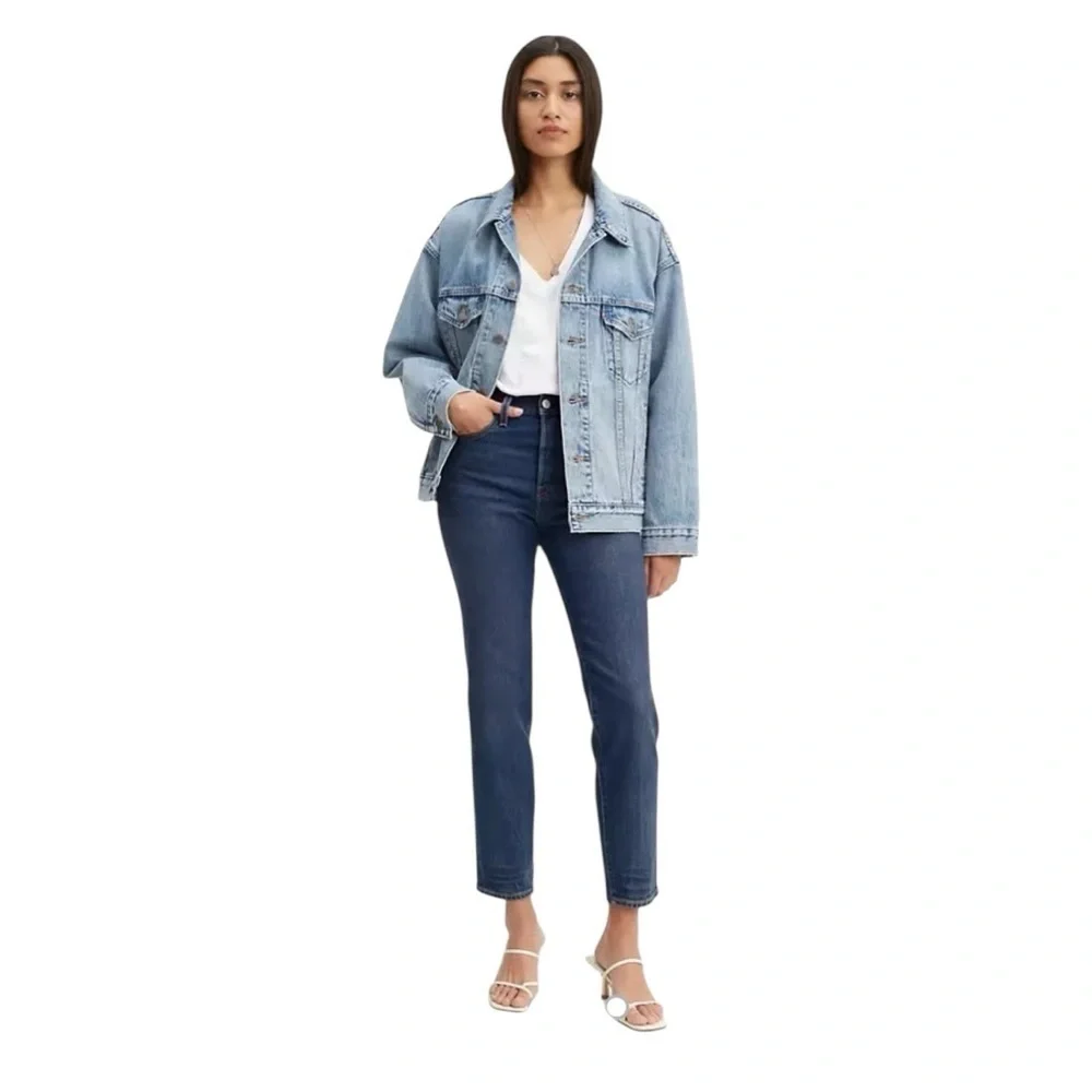 Levi’s Premium Wedgie Fit Button Fly Ankle Jeans Blue Size 27 #1732